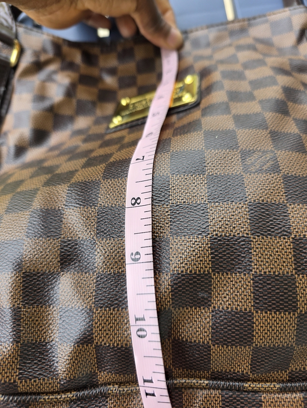 Louis Vuitton Brown Checkered Shoulder Top Handle Bag Women 11x13 Inches - Picture 8 of 15